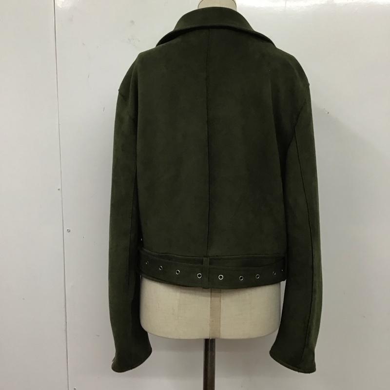 ザラベーシック ZARA BASIC ジャケット、上着 ジャケット、ブレザー ジップアップジャケット ジャンパー ジャケット カジュアルジャケット ライダース L 無地 緑 / グリーン / レディース USED 古着 中古 10119438