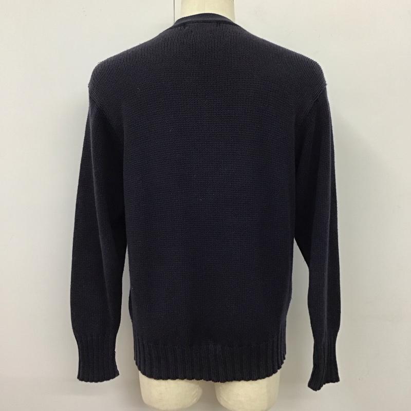 ポロバイラルフローレン Polo by RALPH LAUREN カーディガン 長袖 長袖ニットカーディガン リブニットカーディガン 前ボタン S ロゴ、文字 紺 / ネイビー / メンズ USED 古着 中古 10114978