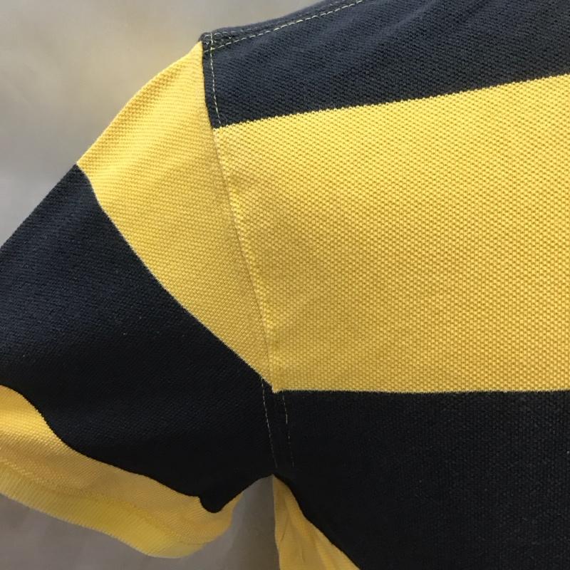 トミーヒルフィガー TOMMY HILFIGER ポロシャツ 半袖 半袖ポロシャツ カラーシャツ 半袖カットソー L ボーダー柄 黄 / イエロー / X 紺 / ネイビー /  メンズ USED 古着 中古 10111034