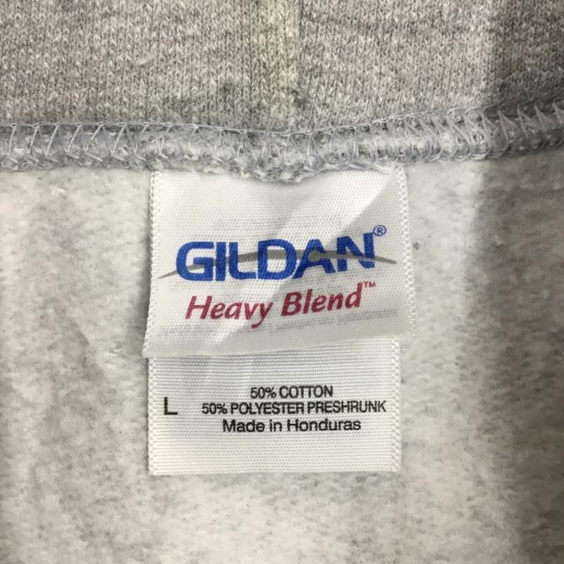 ギルダン GILDAN パーカー 長袖 長袖パーカー フード付きパーカー プリントスウェット トレーナー L ロゴ、文字 灰 / グレー /  メンズ USED 古着 中古 10116855