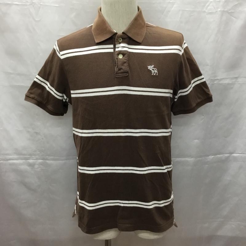 アバクロンビーアンドフィッチ ABERCROMBIE&FITCH ポロシャツ 半袖 半袖ポロシャツ カラーシャツ 半袖カットソー M ロゴ、文字 白 / ホワイト / X 茶 / ブラウン / メンズ USED 古着 中古 10108938