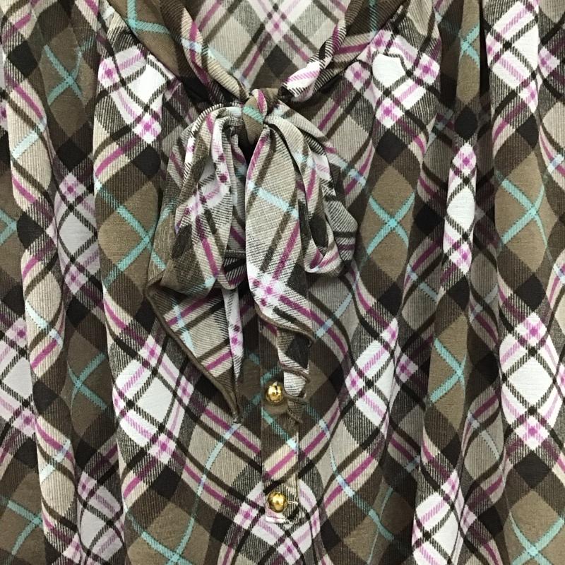 ルゥデルゥ Rew de Rew カットソー 半袖 半袖カットソー チェックカットソー レースシャツ 38 チェック マルチカラー / マルチカラー / レディース USED 古着 中古 10136272