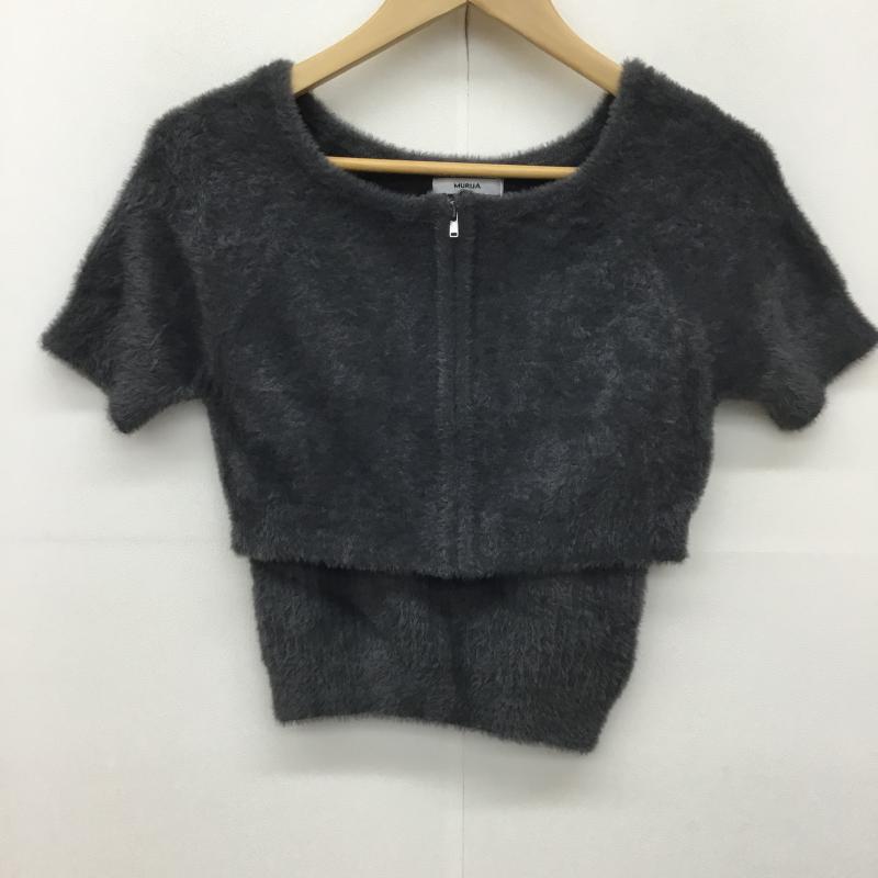 ムルーア MURUA アンサンブルニット 半袖 FREE 無地 チャコールグレー / チャコールグレー / レディース USED 古着 中古 10136772