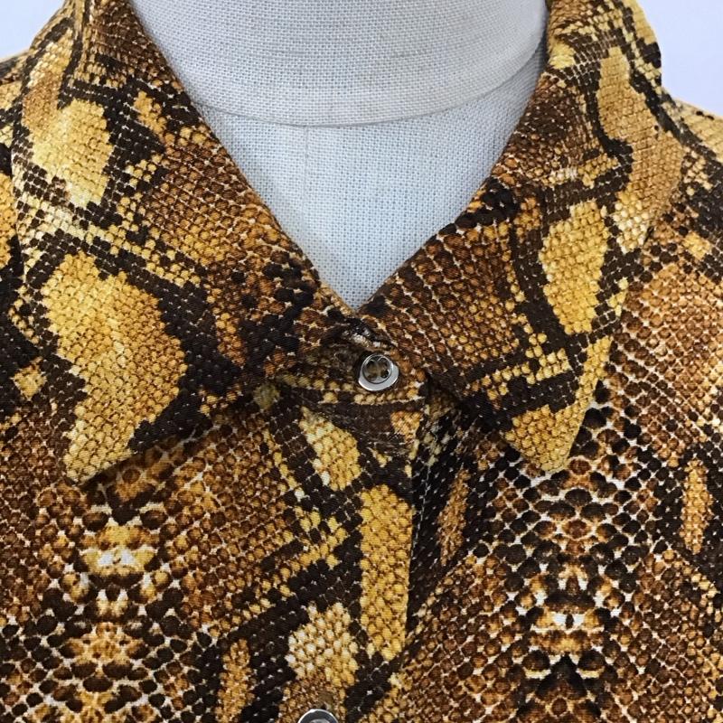 ザラ ZARA シャツ、ブラウス 長袖 8091 710 038 M ヘビ柄 茶 / ブラウン / レディース USED 古着 中古 10109408