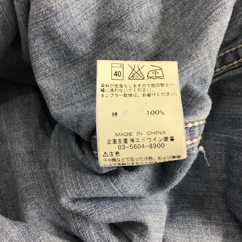 ラングラー Wrangler シャツ、ブラウス 長袖 長袖シャツ 無地シャツ カラーシャツ デニムシャツ 復刻 XXL 無地 インディゴ / インディゴ / メンズ USED 古着 中古 10143177