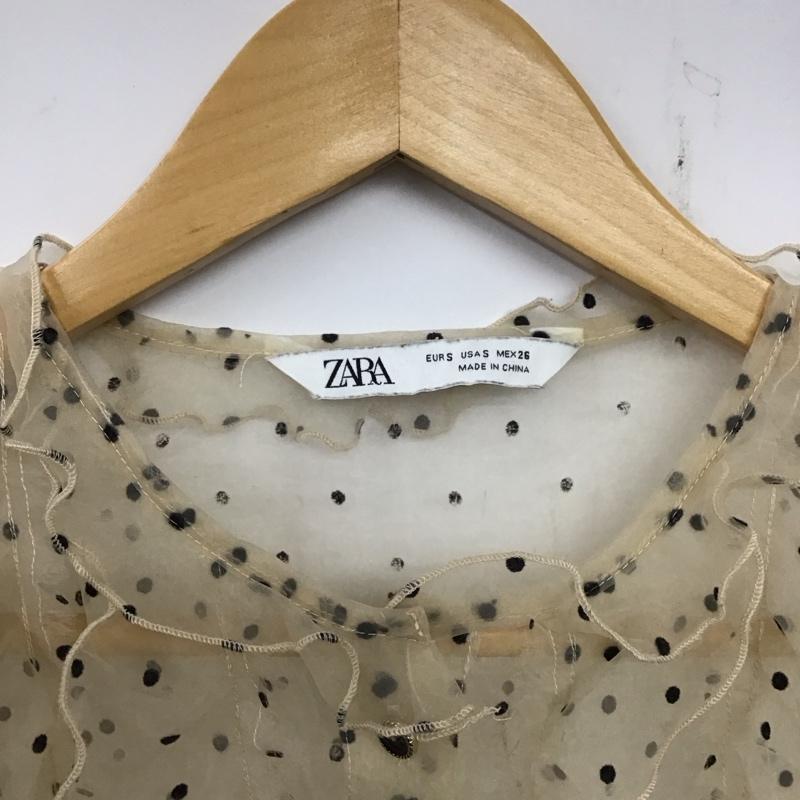 ザラ ZARA シャツ、ブラウス 半袖 半袖シャツ シアーシャツ ドットノーカラーシャツ S ドット マルチカラー / マルチカラー / レディース USED 古着 中古 10136785