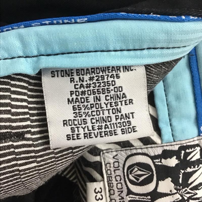 ボルコム VOLCOM パンツ チノパン チノパン ワイドパンツ カジュアルパンツ 33インチ 無地 黒 / ブラック / メンズ USED 古着 中古 10133199