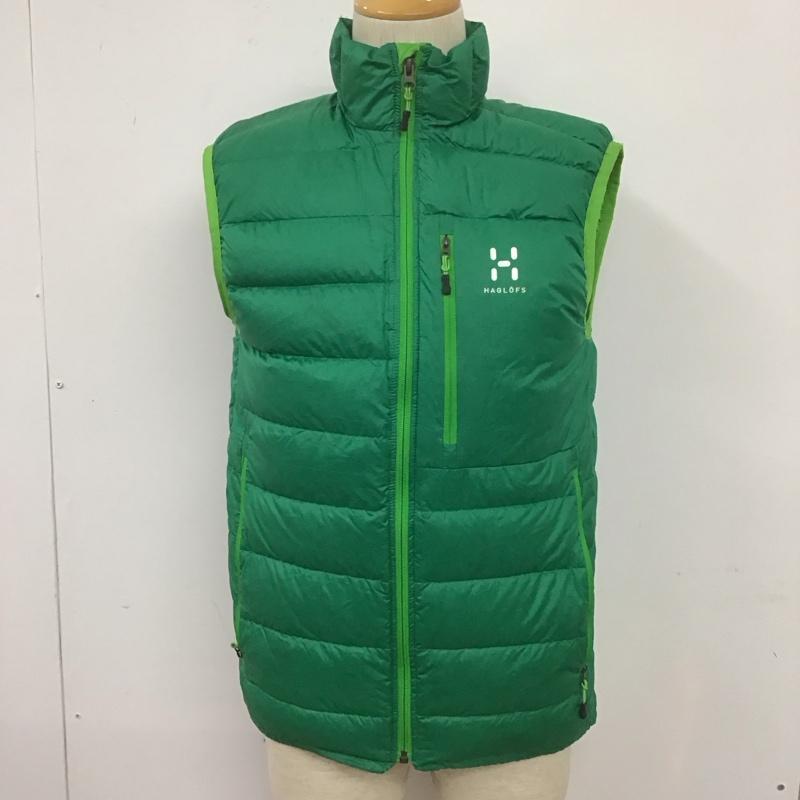 ホグロフス HAGLOFS ベスト ベスト ダウンベスト ノースリーブカットソー ジップアップジャケット S ロゴ、文字 緑 / グリーン / メンズ USED 古着 中古 10106811