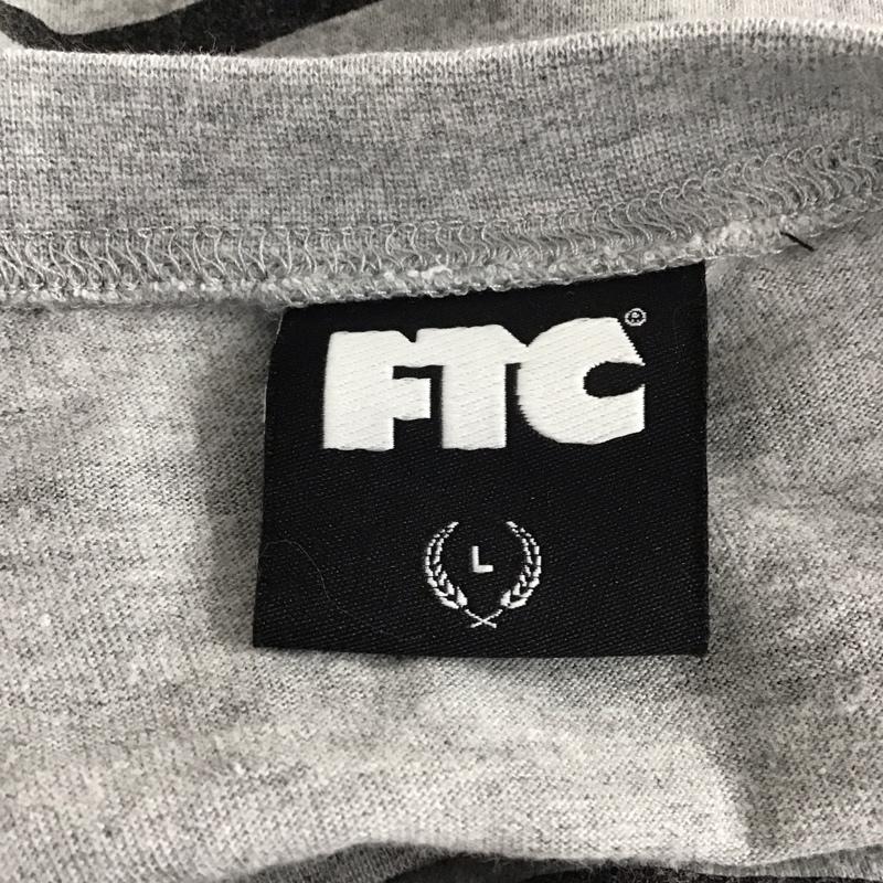 エフティーシー FTC Tシャツ 半袖 FTC017SUMSH06 PRINTEDSTRIPETEE 半袖カットソー プリントTシャツ クルーネックカットソー L ボーダー柄 黒 / ブラック / X 灰 / グレー /  メンズ USED 古着 中古 10110933
