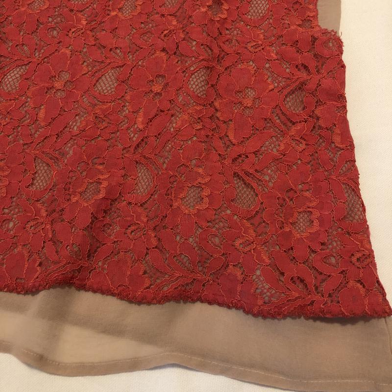 パオラフラーニ PAOLA FRANI カットソー 半袖 レース シフォン ノースリーブカットソー 38 無地 X 花柄 X ベージュ / ベージュ / X 桃 / ピンク / レディース USED 古着 中古 10015370
