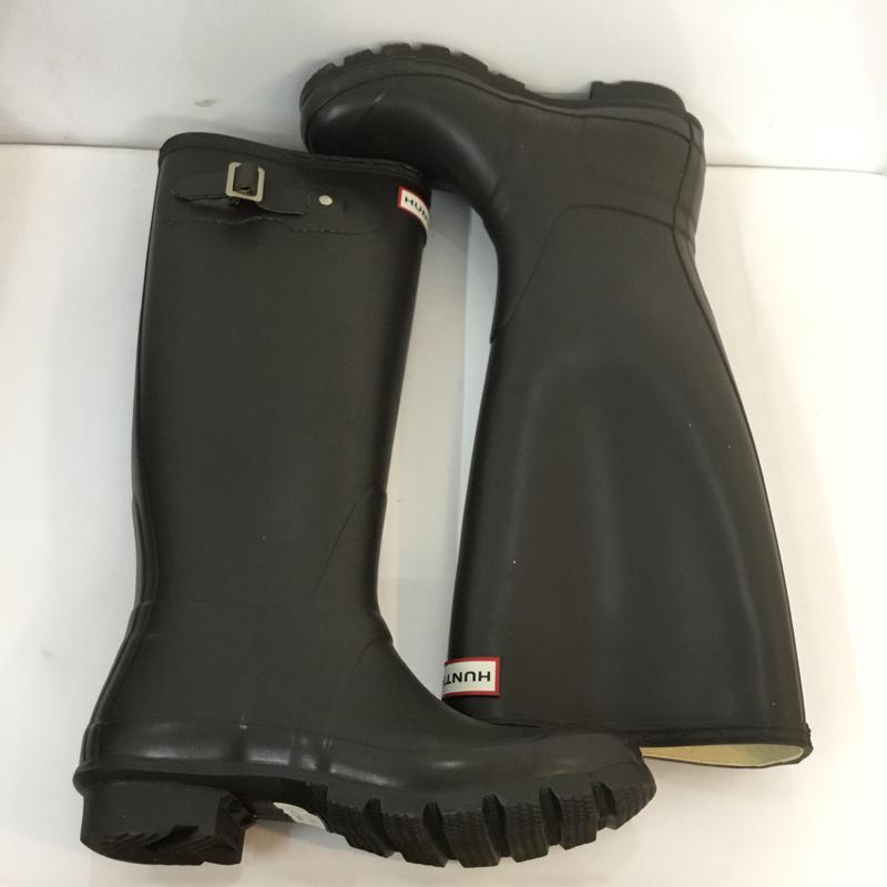 ハンター HUNTER 長靴、レインシューズ 長靴、レインシューズ W23499 ORIGINAL TALL オリジナルトール UK4 ロゴ、文字 ダークブラウン / ダークブラウン / レディース USED 古着 中古 10058961