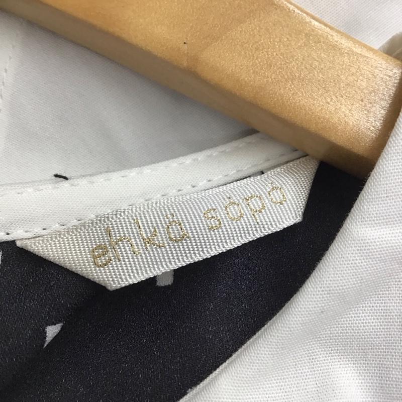 エヘカソポ ehka sopo ワンピース ロングスカート 長袖ロングワンピース セーラーカラー フレアスカート FREE 総柄 黒 / ブラック / レディース USED 古着 中古 10134187