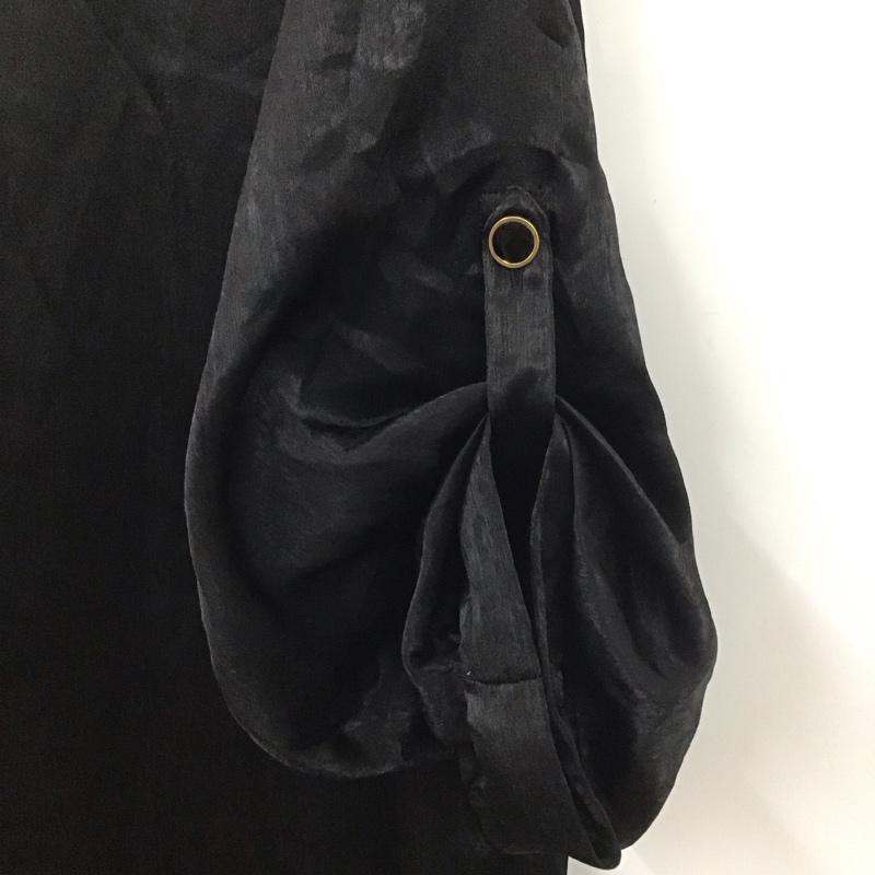ザラ ZARA ワンピース ロングスカート 8532 762 800 Vネック サイドスリット XS 無地 黒 / ブラック / レディース USED 古着 中古 10139407