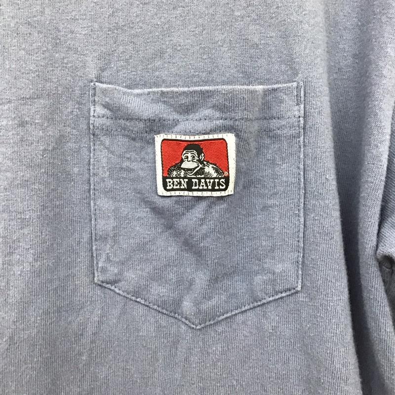 ベンデイビス BEN DAVIS Tシャツ 半袖 半袖カットソー プリントTシャツ クルーネックカットソー L ロゴ、文字 青 / ブルー / レディース USED 古着 中古 10116313