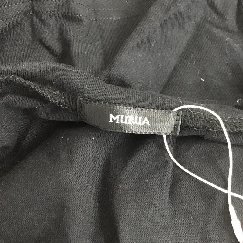 ムルーア MURUA Tシャツ 半袖 011922702101-01 バイカラードッキングTシャツ タグ付き FREE チェック 黒 / ブラック / レディース USED 古着 中古 10107165