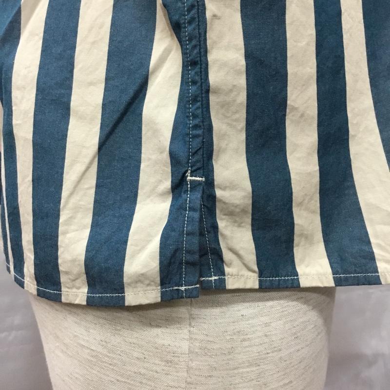 グリーンレーベルリラクシング green label relaxing シャツ、ブラウス 半袖 半袖シャツ カラーシャツ 半袖カットソー ストライプシャツ S ストライプ 青 / ブルー / X ベージュ / ベージュ /  メンズ USED 古着 中古 10108525