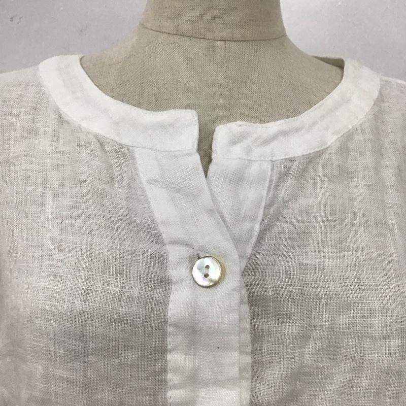 ザラ ZARA カットソー 長袖 4786 257 251 リネンシャツ M 無地 白 / ホワイト /  レディース USED 古着 中古 10108152