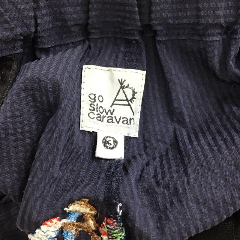 ゴースローキャラバン go slow caravan パンツ スラックス ワイドパンツ カジュアルパンツ ワークパンツ 3 刺繍 紺 / ネイビー /  メンズ USED 古着 中古 10124148