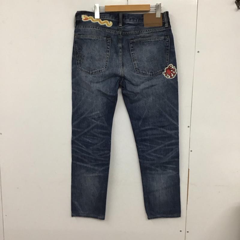 アメリカンイーグル AMERICANEAGLE パンツ デニム、ジーンズ デニムパンツ スリムパンツ カジュアルパンツ 31インチ ロゴ、文字 インディゴ / インディゴ / メンズ USED 古着 中古 10130710
