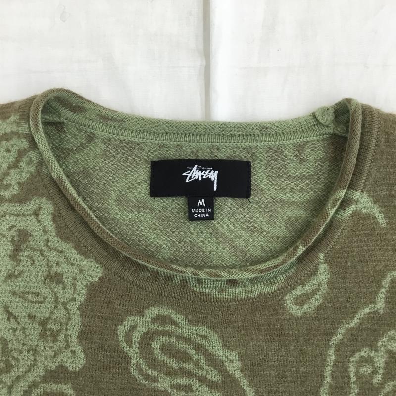 ステューシー STUSSY ニット、セーター 長袖 PAISLEY SWEATER ペーズリーセーター M ペイズリー 緑 / グリーン / メンズ USED 古着 中古 10135820