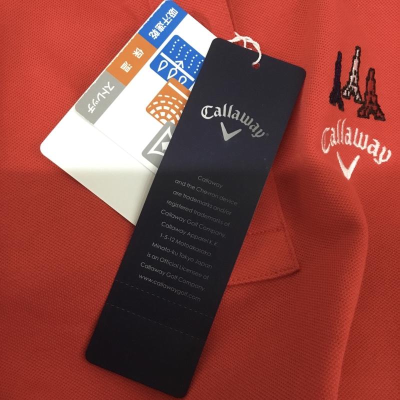 キャロウェイ CALLAWAY ポロシャツ 半袖 241-8251800 ゴルフウェア ストレッチ タグ付き M ロゴ、文字 赤 / レッド / レディース USED 古着 中古 10135699