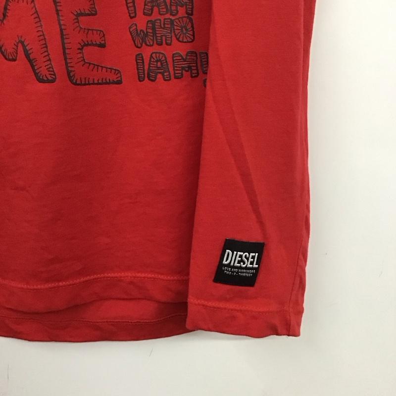 ディーゼル DIESEL Tシャツ 半袖 クルーネック S ロゴ、文字 赤 / レッド / レディース USED 古着 中古 10130601
