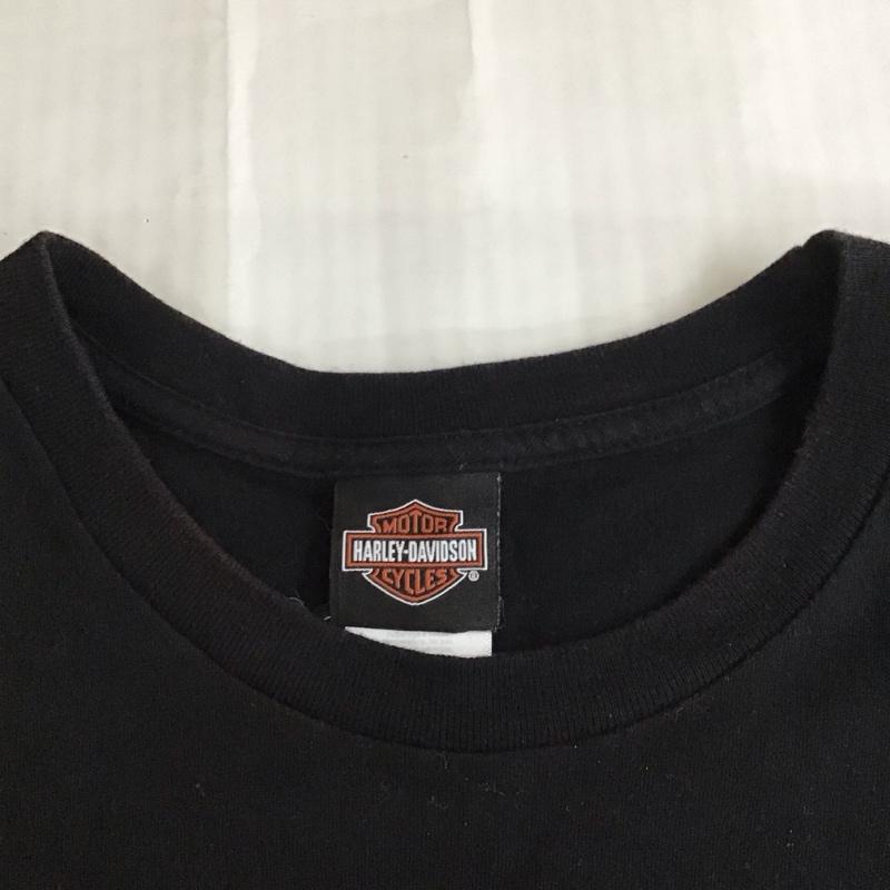 ハーレーダビッドソン Harley-Davidson Tシャツ 半袖 半袖カットソー プリントTシャツ クルーネックカットソー プリント 黒 / ブラック / メンズ USED 古着 中古 10116379