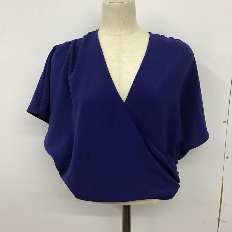 ザラ ZARA カットソー 半袖 半袖カットソー 半袖シャツ 無地シャツ L 無地 青 / ブルー / レディース USED 古着 中古 10125187