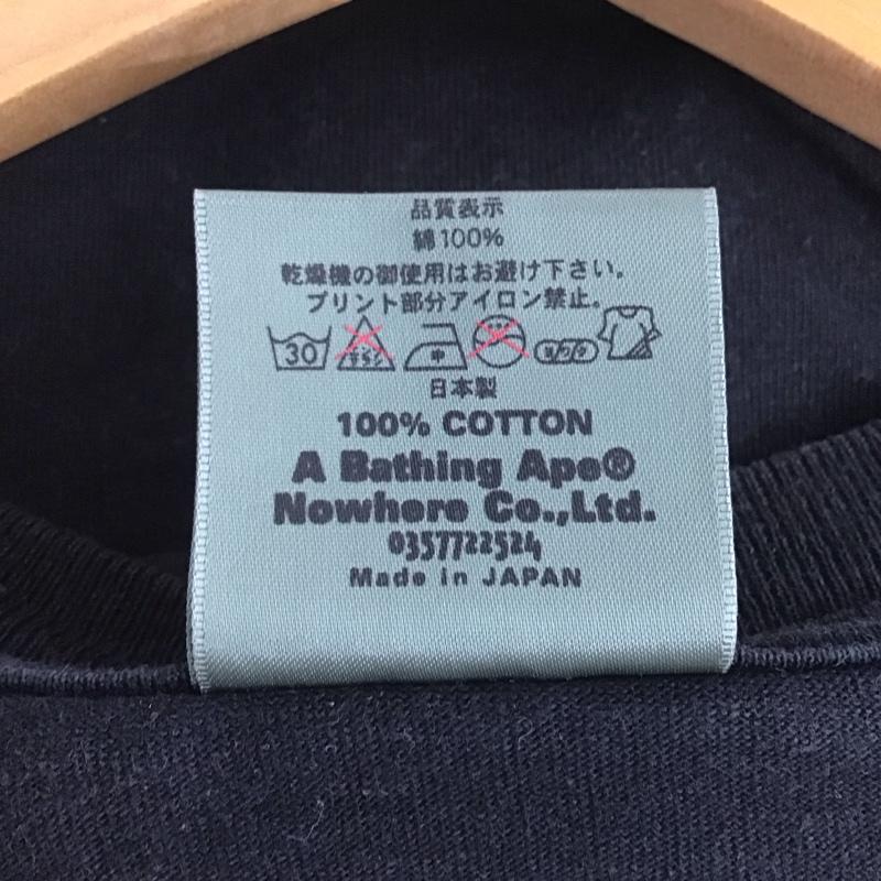 アベイシングエイプ A BATHING APE Tシャツ 半袖 半袖カットソー プリントTシャツ クルーネックカットソー M プリント 黒 / ブラック / メンズ USED 古着 中古 10135867