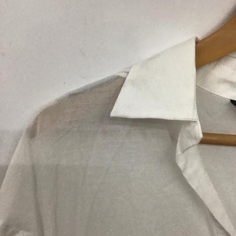 ザラ ZARA ワンピース ロングスカート 半袖ロングワンピース フレアスカート ウエスト切り替え カラーシャツ S 無地 白 / ホワイト / レディース USED 古着 中古 10136059