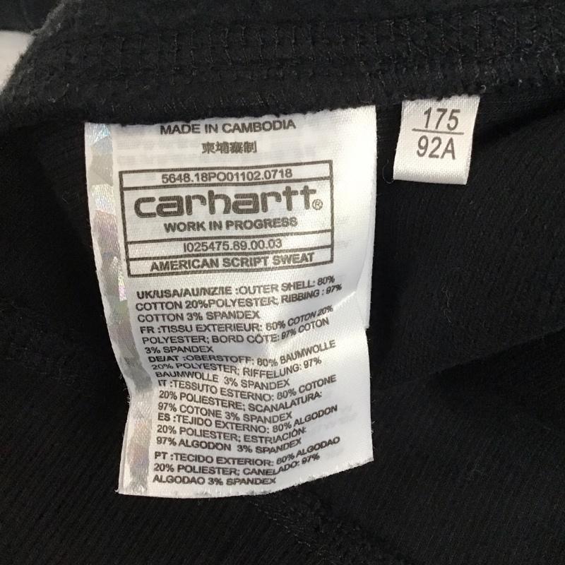 カーハート Carhartt トレーナー 長袖 長袖トレーナー スウェット クルーネック リブスウェットカットソー M ロゴ、文字 黒 / ブラック / メンズ USED 古着 中古 10115361