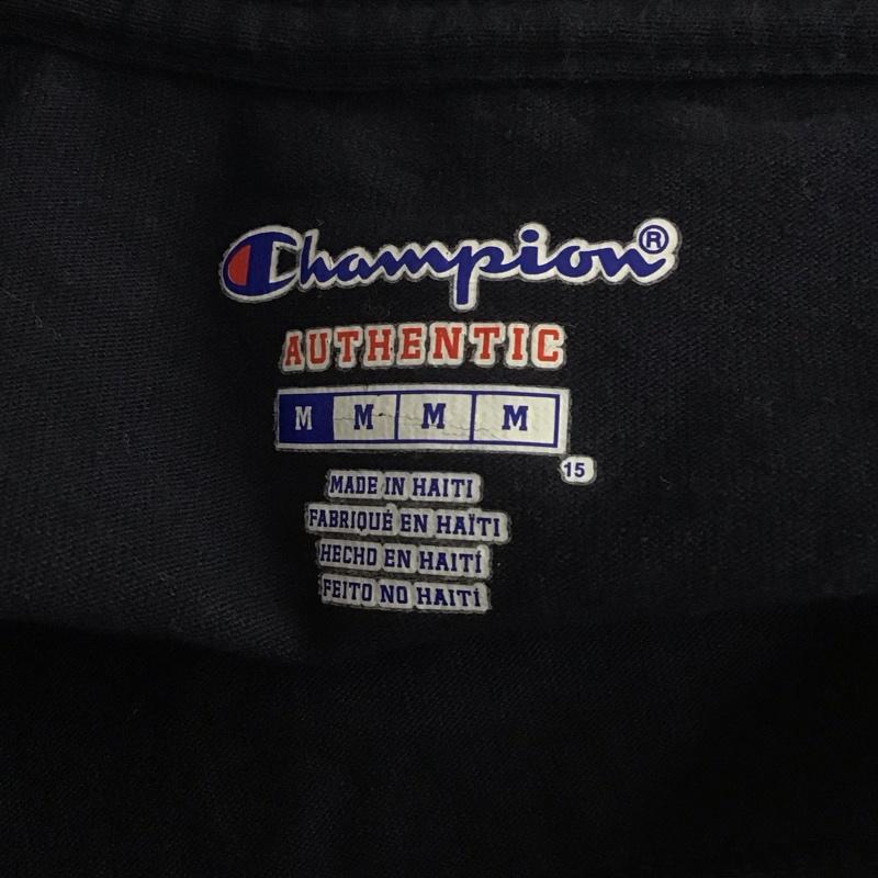 チャンピオン Champion Tシャツ 半袖 半袖カットソー 無地Tシャツ クルーネックカットソー M 無地 紺 / ネイビー / メンズ USED 古着 中古 10107534
