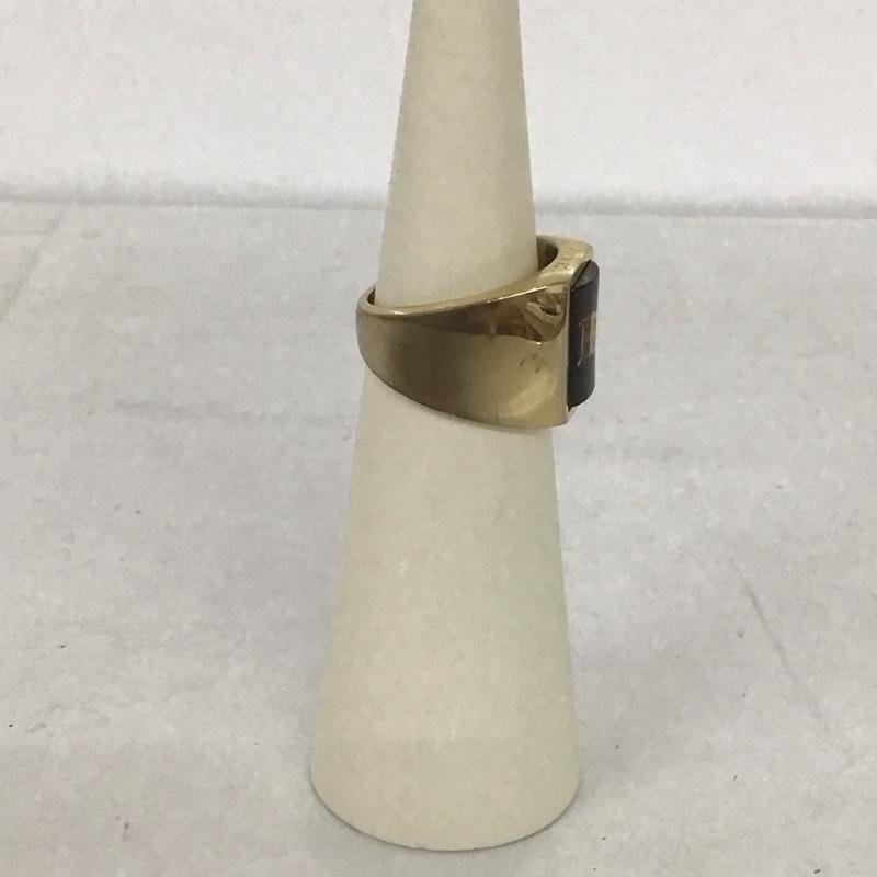 ハフ HUF アクセサリー 指輪 BLACKLETTER GOLD RING 22号 ロゴ、文字 黒 / ブラック / X 金 / ゴールド / メンズ USED 古着 中古 10132119
