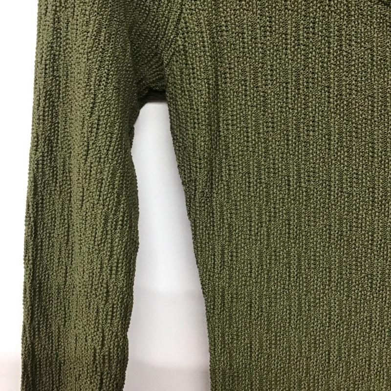 ザラ ZARA ワンピース ロングスカート 長袖ニットロングワンピース スクエアーネック タイトワンピース S 無地 カーキ / カーキ / レディース USED 古着 中古 10136037