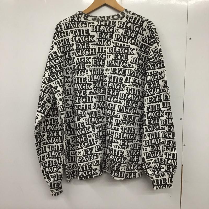 ブラックアイパッチ BlackEyePatch トレーナー 長袖 長袖トレーナー スウェット クルーネック プルオーバー XL プリント 白 / ホワイト / X 黒 / ブラック / メンズ USED 古着 中古 10138445