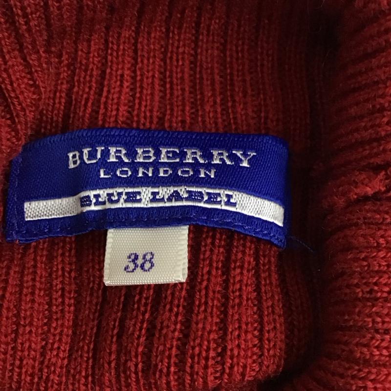 バーバリーブルーレーベル BURBERRY BLUE LABEL ニット、セーター 長袖 FBF29-569-15 タートルネック リブ 38 ワンポイント 赤 / レッド /  レディース USED 古着 中古 10115481