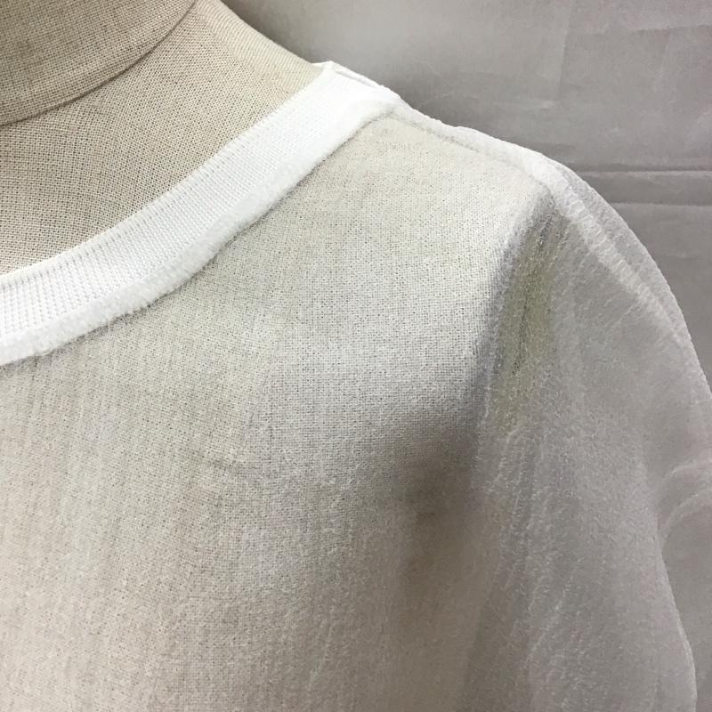 ザラ ZARA Tシャツ 半袖 5644 008 250 シアー S ロゴ、文字 白 / ホワイト / レディース USED 古着 中古 10115851
