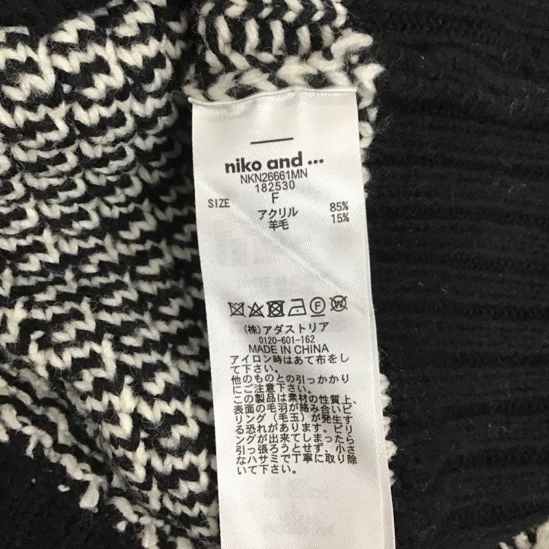ニコアンド niko and... ニット、セーター 長袖 NKN26661MN スリットネックジャガードビッグプルオーバー FREE  黒 / ブラック / X 白 / ホワイト /  レディース USED 古着 中古 10111444