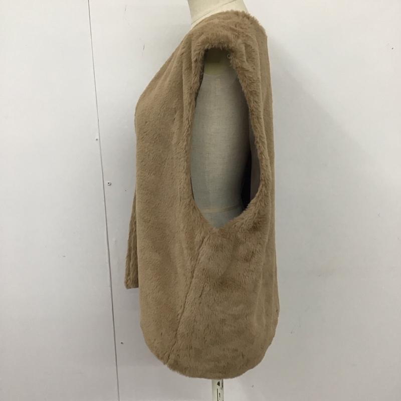 ダブルクローゼット w closet ベスト ベスト ベスト ノースリーブカットソー ファーベスト FREE 無地 茶 / ブラウン / レディース USED 古着 中古 10118012