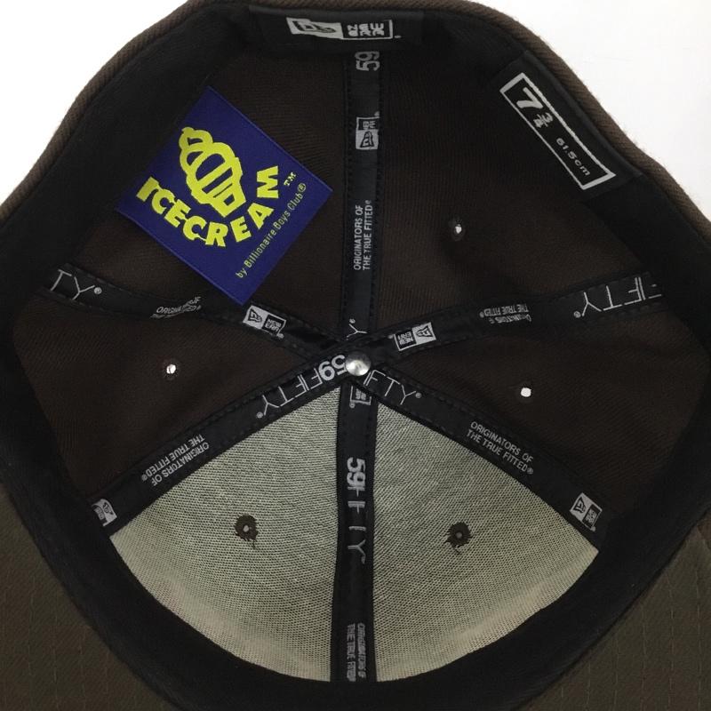 アイスクリーム ICECREAM 帽子 キャップ NEW ERA 59FIFTY ウール 61.5cm ロゴ、文字 茶 / ブラウン / メンズ USED 古着 中古 10128803