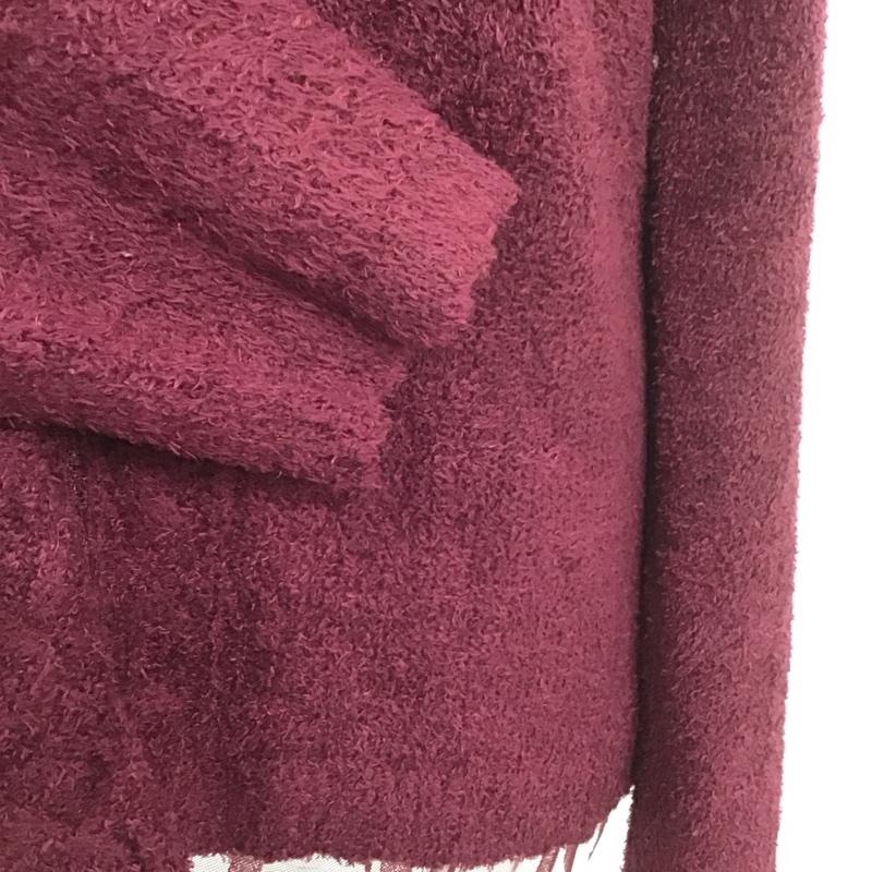 アクシーズファム axes femme ニット、セーター 長袖 長袖ニットカットソー ニット セーター クルーネックニット ファー付き M 無地 えんじ / ワインレッド / レディース USED 古着 中古 10107710
