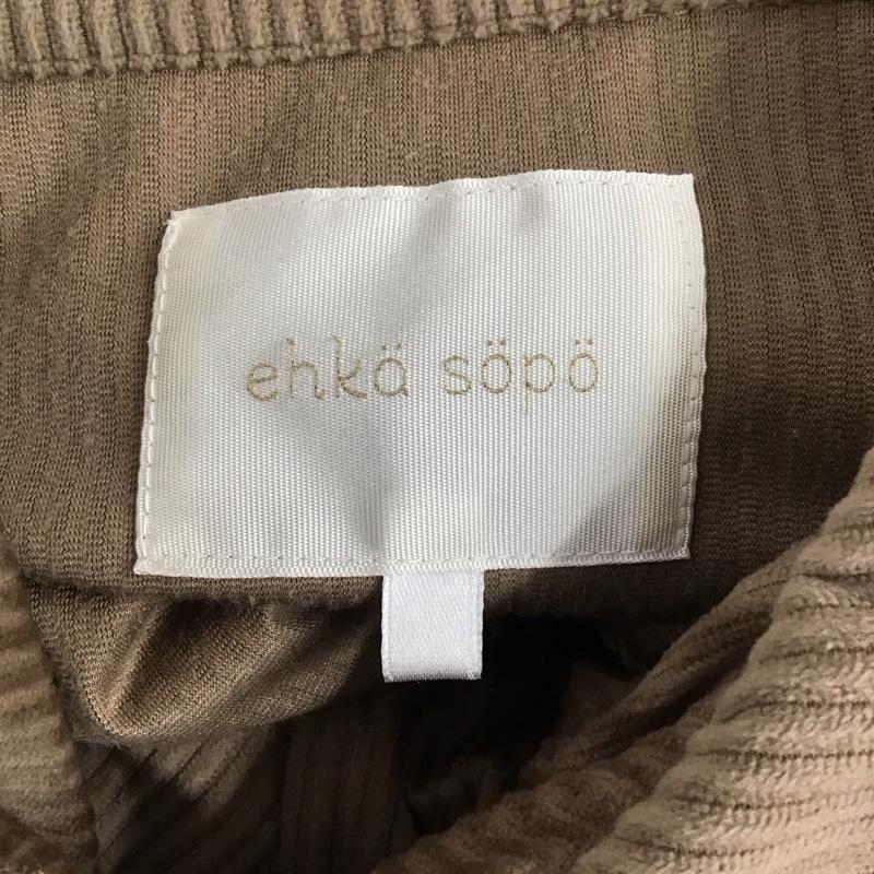 エヘカソポ ehka sopo コート コート一般 1303621 コーデュロイギャザーコート FREE 無地 茶 / ブラウン / レディース USED 古着 中古 10123223