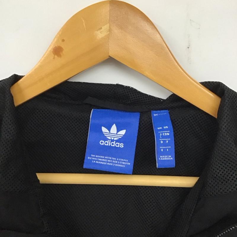 アディダスオリジナルス adidas originals ジャケット、上着 ジャケット、ブレザー br6984 3 StripesWindbreaker ジャケット パーカー ジップアップジャケット L ロゴ、文字 黒 / ブラック / メンズ USED 古着 中古 10137662