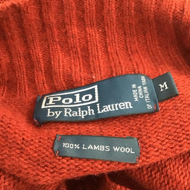 ポロバイラルフローレン Polo by RALPH LAUREN ニット、セーター 長袖 ハーフジップ M 無地 赤 / レッド / メンズ USED 古着 中古 10120186