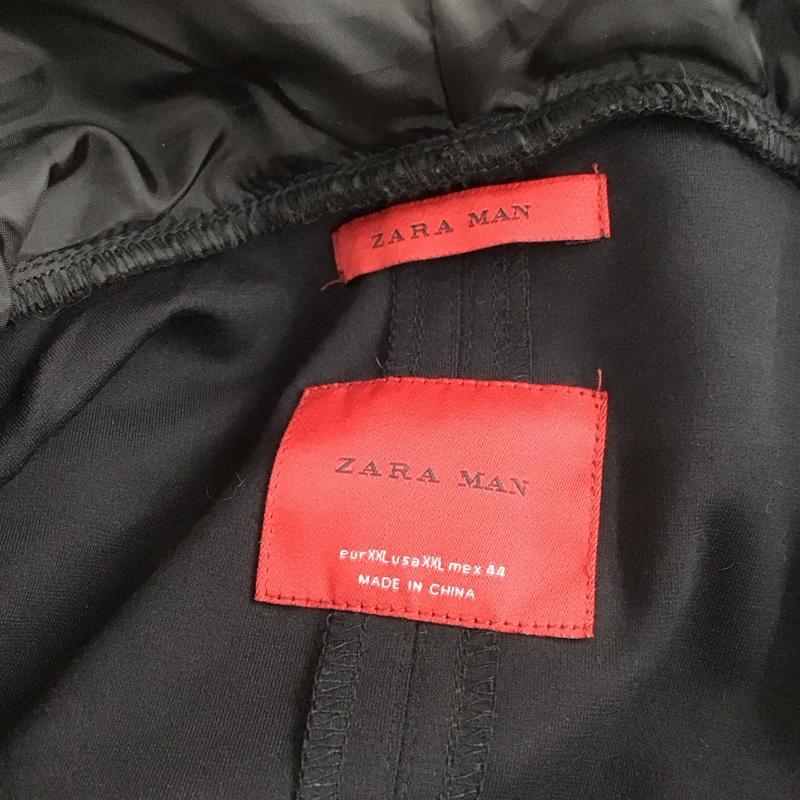 ザラメン ZARA MAN パーカー 長袖 長袖パーカー フード付きパーカー 無地スウェット トレーナー ジップアップパーカー XXL 無地 黒 / ブラック / メンズ USED 古着 中古 10107474