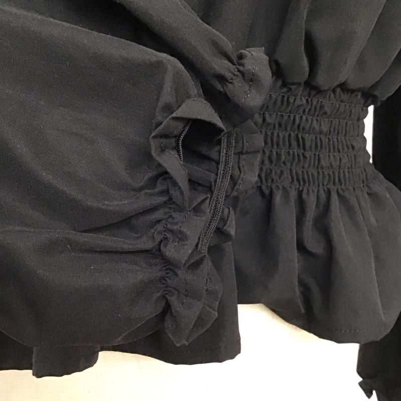 ザラ ZARA シャツ、ブラウス 長袖 8351 249 800 シャーリング XL 無地 黒 / ブラック / レディース USED 古着 中古 10112047