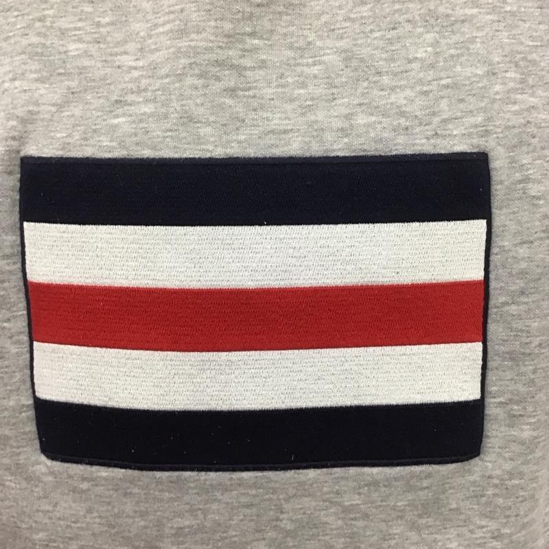 トミーヒルフィガー TOMMY HILFIGER トレーナー 長袖 長袖スウェット 長袖トレーナー リブカットソー 長袖カットソー XXL ロゴ、文字 灰 / グレー / メンズ USED 古着 中古 10106554