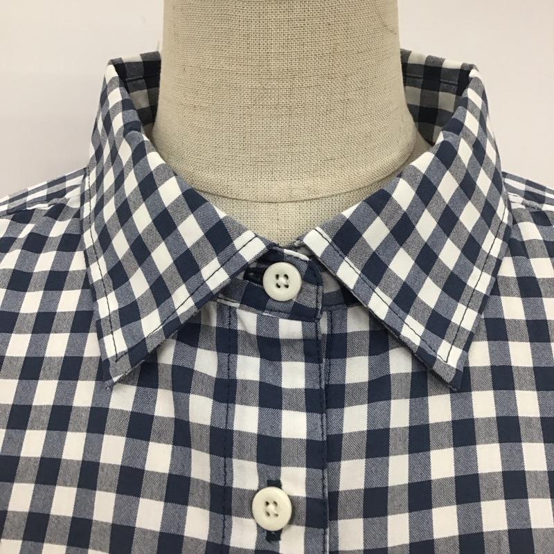 モンベル mont-bell シャツ、ブラウス 長袖 長袖シャツ カラーシャツ ポケットシャツ 長袖カットソー チェックシャツ L チェック 白 / ホワイト / X 青 / ブルー / レディース USED 古着 中古 10110257