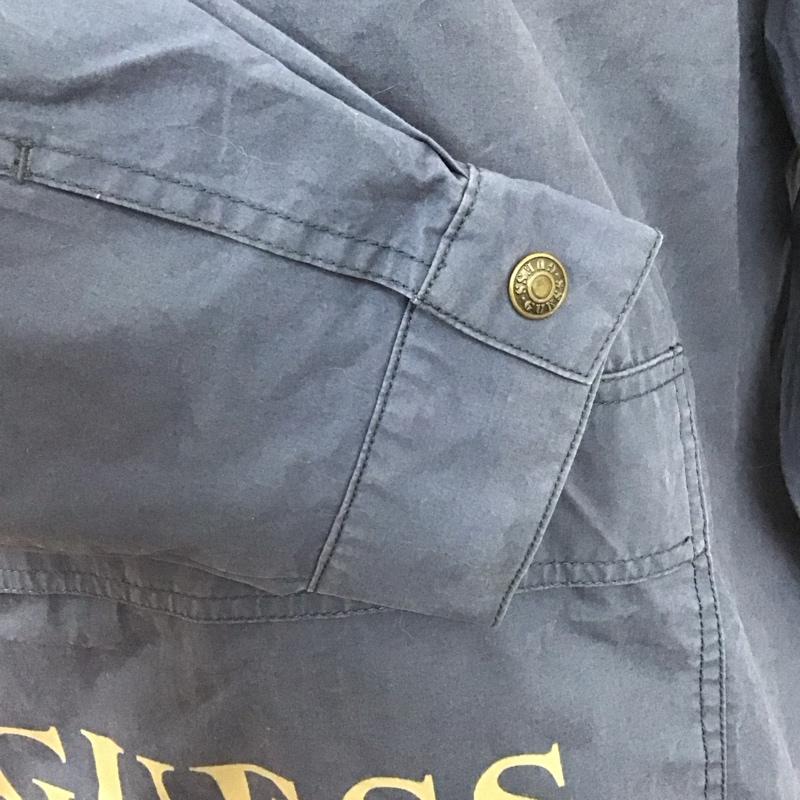 ゲス Guess ジャケット、上着 ジャケット、ブレザー 90s アノラック パーカージャケット ジップアップネック L ロゴ、文字 紺 / ネイビー /  メンズ USED 古着 中古 10125032