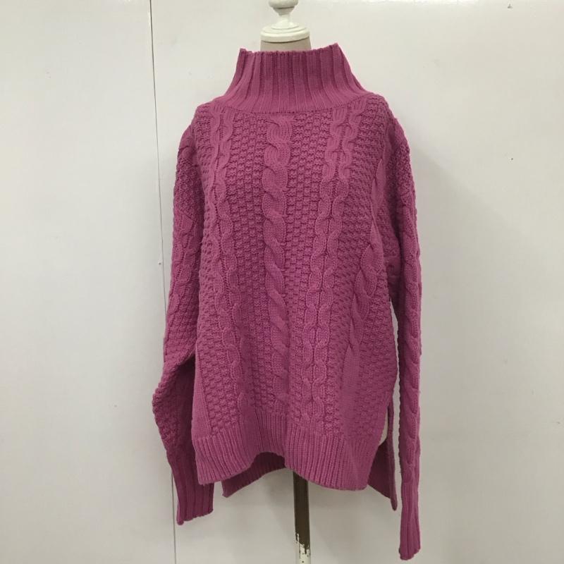 ローリーズファーム LOWRYS FARM ニット、セーター 長袖 LF617077TS タートルネック ケーブル編み M  紫 / パープル /  レディース USED 古着 中古 10114233